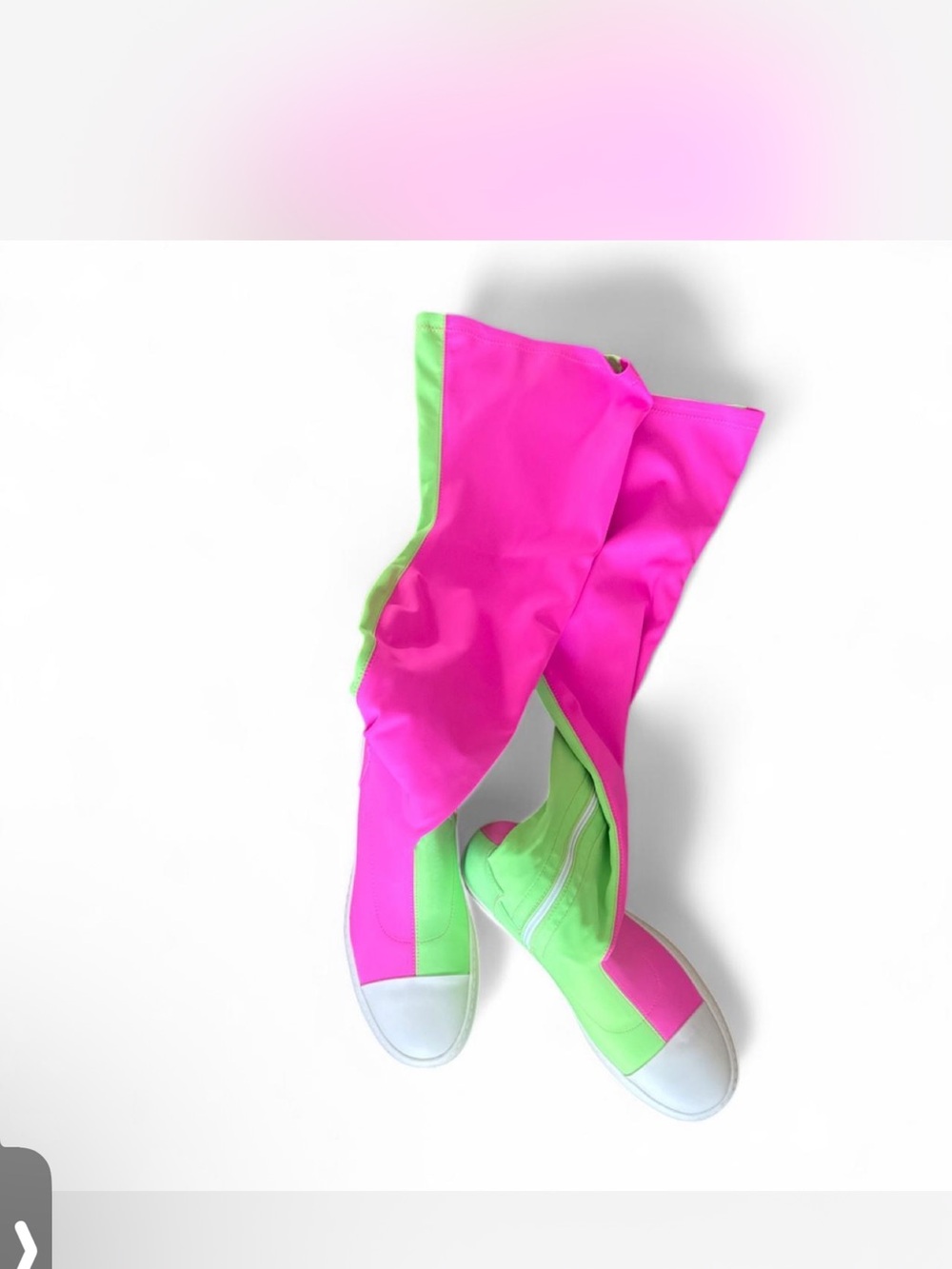 Cape Robbin Neon Pink and Neon Green Over-the-Knee Boots